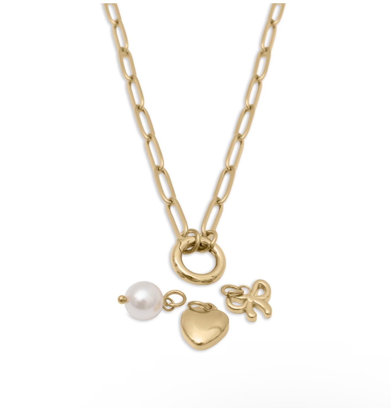 d i y | bow edition | charm necklace set